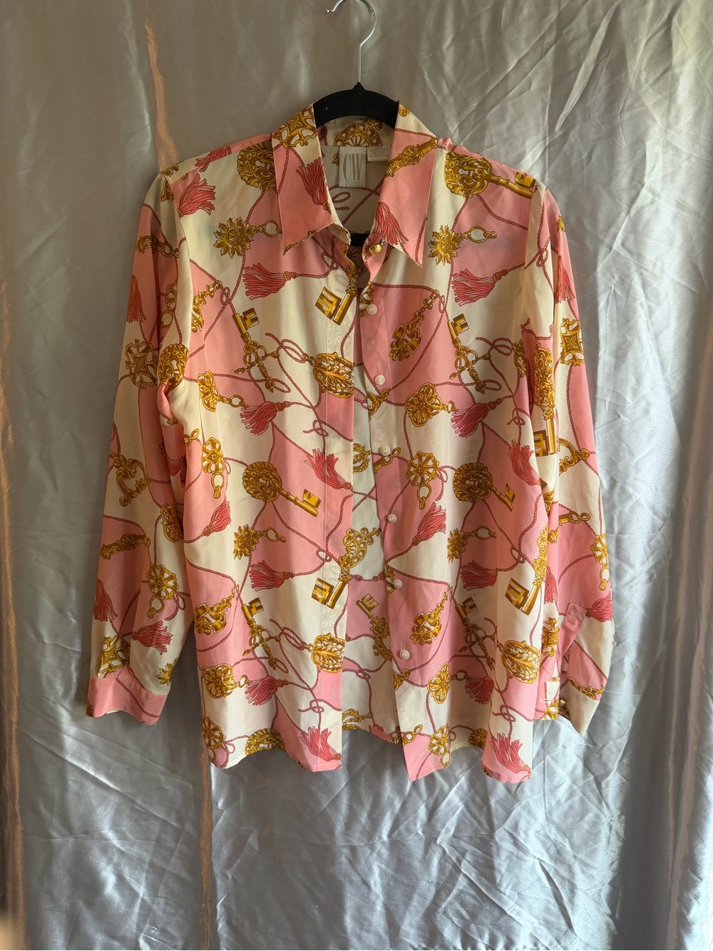 Vintage Clifford And Willis Baroque Print Blouse Size 8